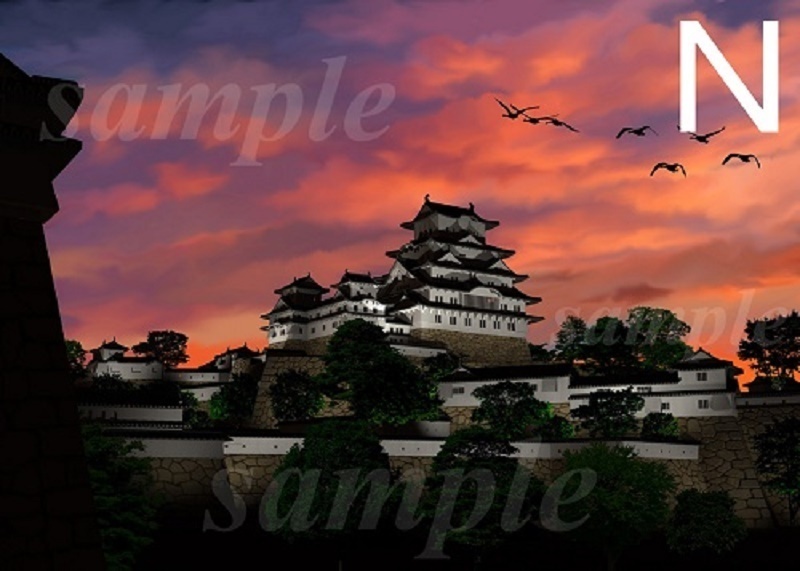 朝焼けの姫路城