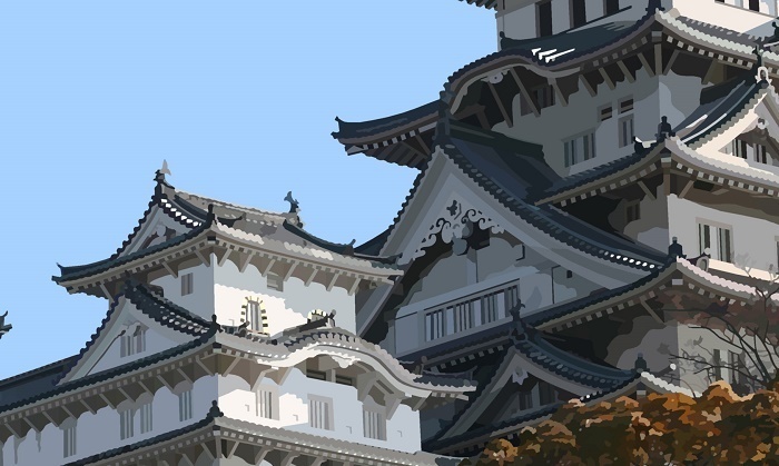 国宝姫路城のイラスト