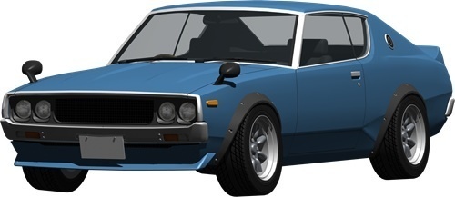 スカイラインＧＴＲ背景透明切り抜き画像　1000