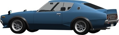 スカイラインＧＴＲ背景透明切り抜き画像　1005