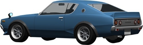 スカイラインＧＴＲ背景透明切り抜き画像　1006