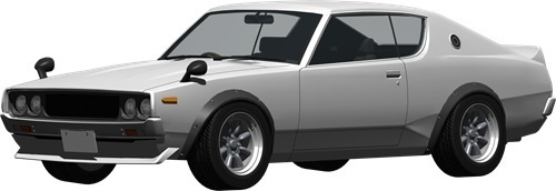 スカイラインＧＴＲ背景透明切り抜き画像　2001