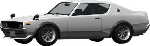 スカイラインＧＴＲ背景透明切り抜き画像　2002