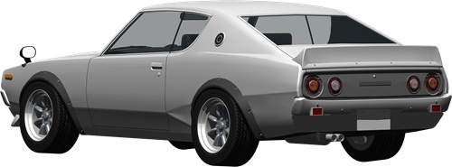 スカイラインＧＴＲ背景透明切り抜き画像　2007