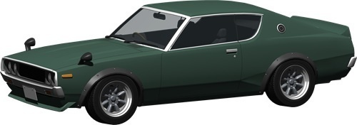 スカイラインＧＴＲ背景透明切り抜き画像　3002