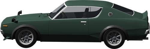 スカイラインＧＴＲ背景透明切り抜き画像　3004