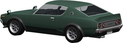 スカイラインＧＴＲ背景透明切り抜き画像　3006