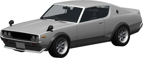 スカイラインＧＴＲ背景透明切り抜き画像　4001