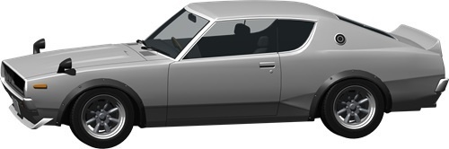 スカイラインＧＴＲ背景透明切り抜き画像　4003