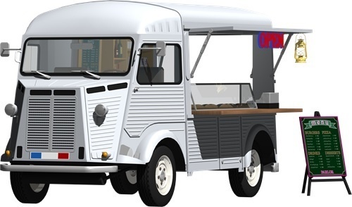 キッチンカー背景透明切り抜き画像　1000