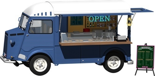 キッチンカー背景透明切り抜き画像　3003