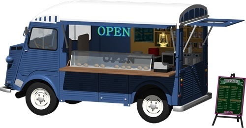 キッチンカー背景透明切り抜き画像　3005