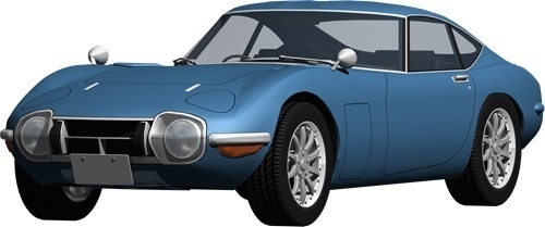 トヨタ2000ＧＴ背景透明切り抜き画像　1000