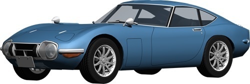トヨタ2000ＧＴ背景透明切り抜き画像　1001