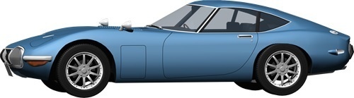 トヨタ2000ＧＴ背景透明切り抜き画像　1003