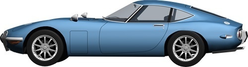 トヨタ2000ＧＴ背景透明切り抜き画像　1004