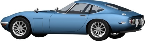 トヨタ2000ＧＴ背景透明切り抜き画像　1005
