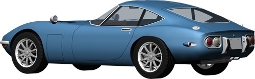 トヨタ2000ＧＴ背景透明切り抜き画像　1006