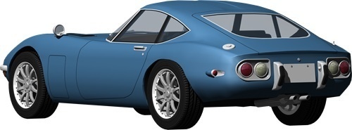 トヨタ2000ＧＴ背景透明切り抜き画像　1007