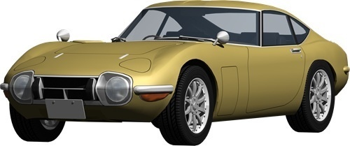 トヨタ2000ＧＴ背景透明切り抜き画像　2000
