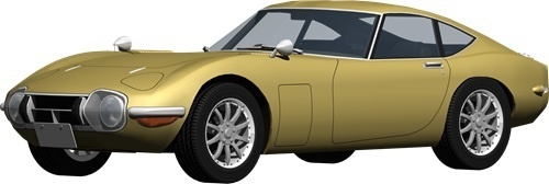 トヨタ2000ＧＴ背景透明切り抜き画像　2001