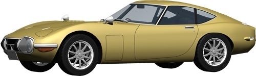 トヨタ2000ＧＴ背景透明切り抜き画像　2002