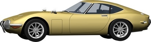 トヨタ2000ＧＴ背景透明切り抜き画像　2003