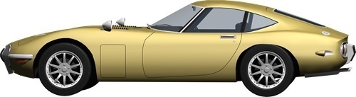 トヨタ2000ＧＴ背景透明切り抜き画像　2004