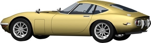 トヨタ2000ＧＴ背景透明切り抜き画像　2005