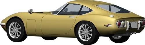 トヨタ2000ＧＴ背景透明切り抜き画像　2006