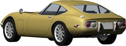 トヨタ2000ＧＴ背景透明切り抜き画像　2007