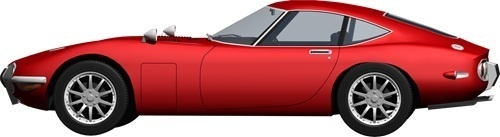 トヨタ2000ＧＴ背景透明切り抜き画像　3004