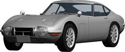 トヨタ2000ＧＴ背景透明切り抜き画像　4000