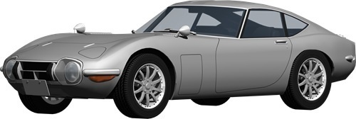 トヨタ2000ＧＴ背景透明切り抜き画像　4001