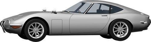 トヨタ2000ＧＴ背景透明切り抜き画像　4003