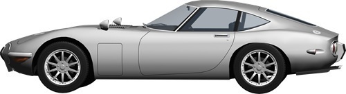 トヨタ2000ＧＴ背景透明切り抜き画像　4004