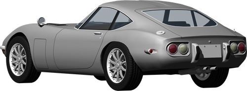 トヨタ2000ＧＴ背景透明切り抜き画像　4007
