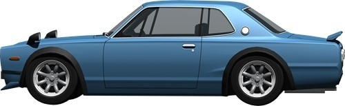 ハコスカＧＴＲレーシング背景透明切り抜き画像　1004