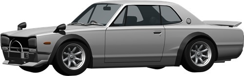 ハコスカＧＴＲレーシング背景透明切り抜き画像　2002