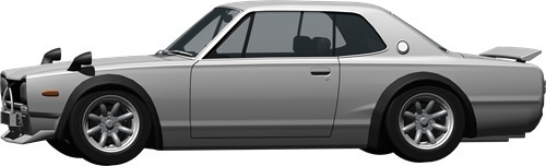 ハコスカＧＴＲレーシング背景透明切り抜き画像　2003