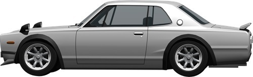 ハコスカＧＴＲレーシング背景透明切り抜き画像　2004