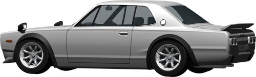 ハコスカＧＴＲレーシング背景透明切り抜き画像　2005