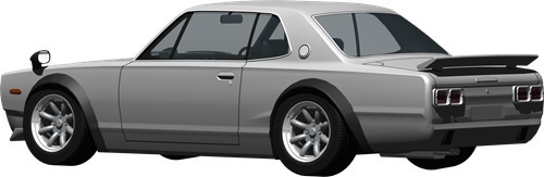 ハコスカＧＴＲレーシング背景透明切り抜き画像　2006