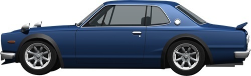 ハコスカＧＴＲ背景透明切り抜き画像　1004