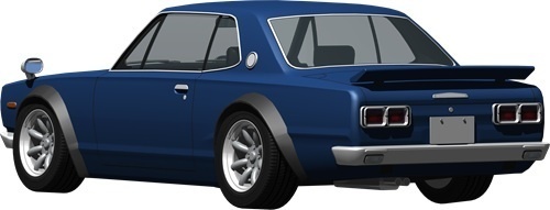 ハコスカＧＴＲ背景透明切り抜き画像　1007