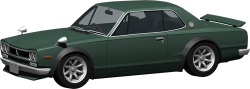 ハコスカＧＴＲ背景透明切り抜き画像　3002