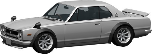 ハコスカＧＴＲ背景透明切り抜き画像　4002