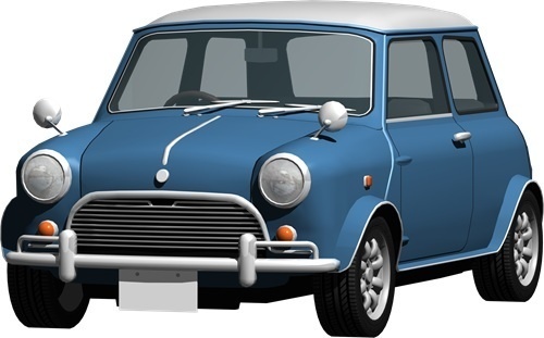 ミニクーパー背景透明切り抜き画像　1000