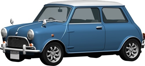 ミニクーパー背景透明切り抜き画像　1002