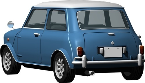 ミニクーパー背景透明切り抜き画像　1007